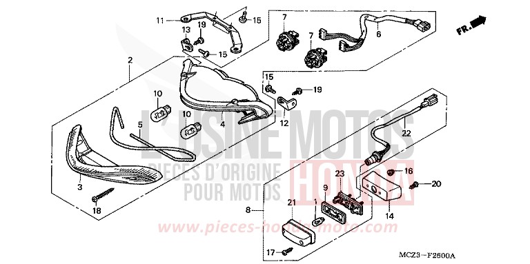 FEU ARRIERE de Hornet 900 IRON NAIL SILVER METALLIC-U (NH167) de 2002